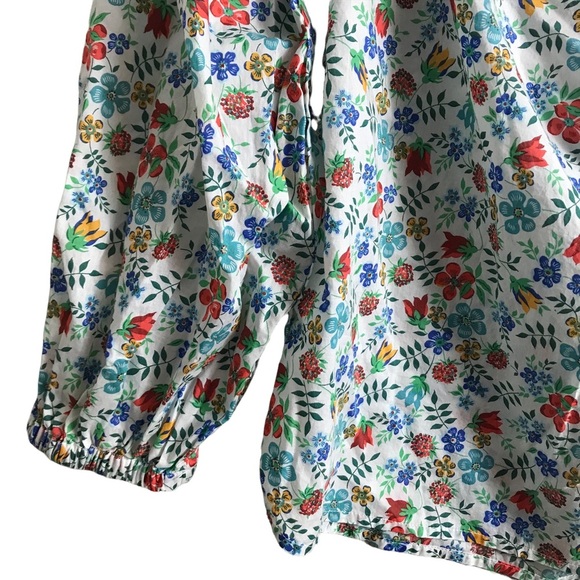 J.Crew Size 2 Liberty Of London Edenham Floral Blouse Pullover Puff Sleeve Boho‎ - Picture 4 of 8